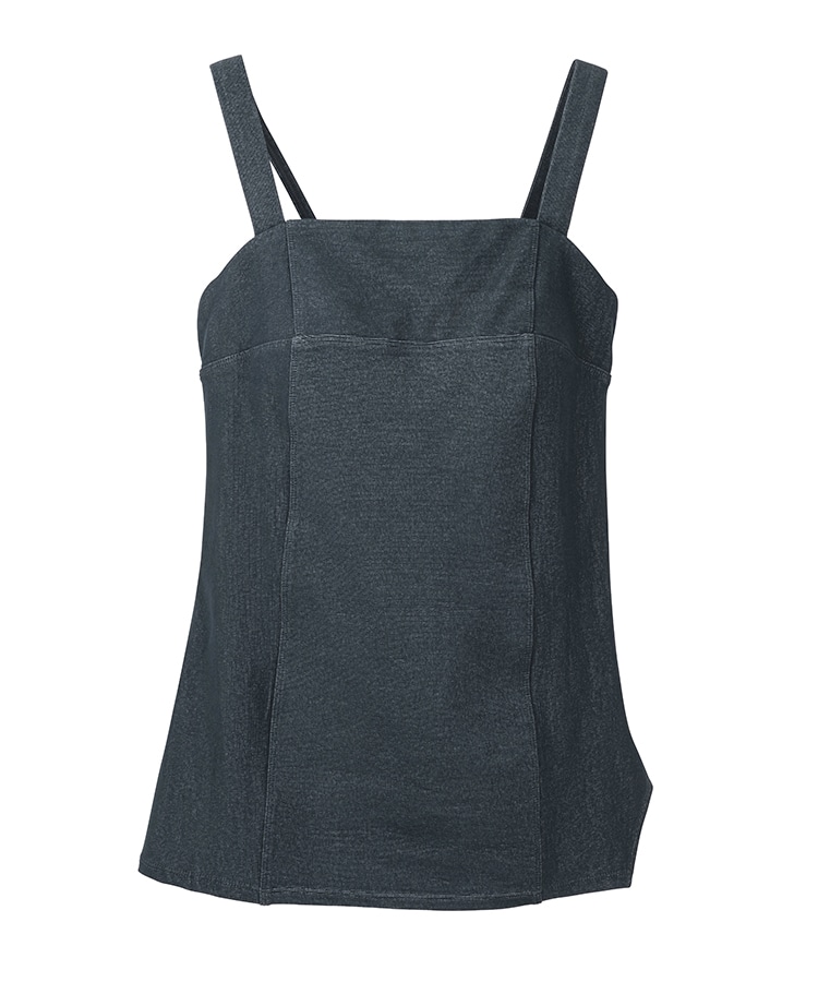 SUKALA】リブデニムロングキャミソール(XSサイズ チョコレートブラウン