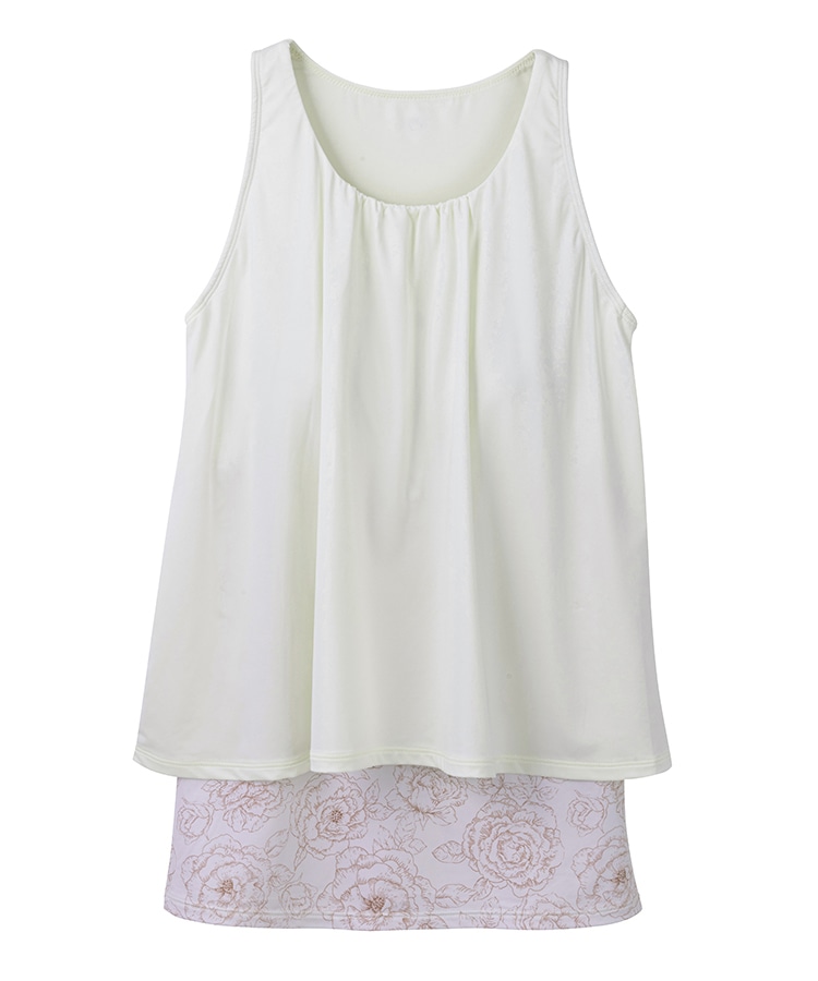 SUKALA】ブルーミングフラワープリーツタンク(Sサイズ クリアブルー