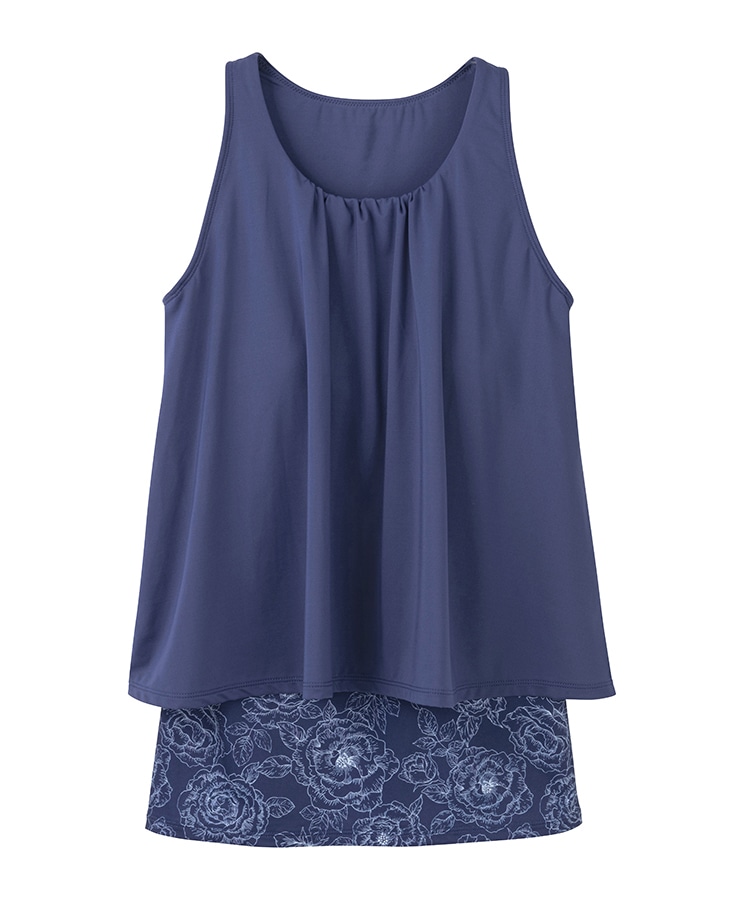 SUKALA】ブルーミングフラワープリーツタンク(Sサイズ クリアブルー