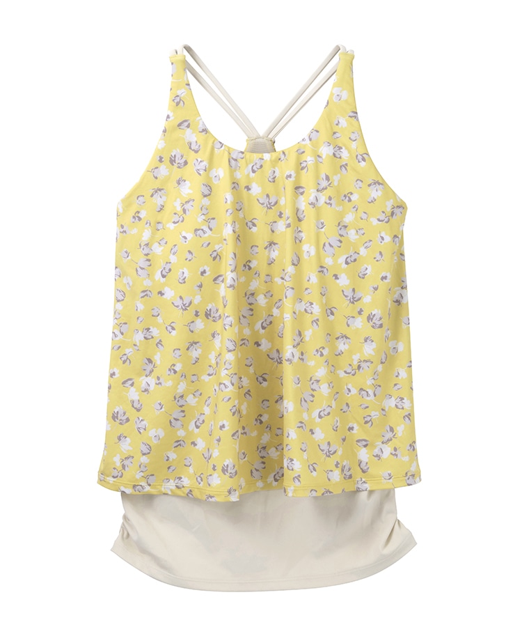 SUKALA】フラワープリントカバータンクトップ(XS・S・Mサイズ ダスティ