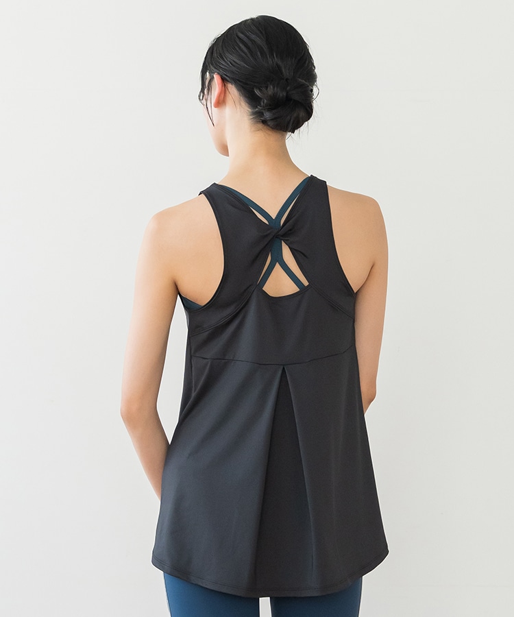SUKALA】バックツイストセパレートタンクトップ(Lサイズ ブラック