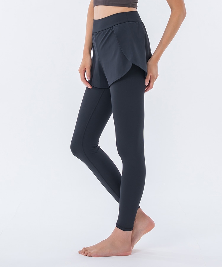 SUKALA】ショートパンツ付きベーシックレギンス(XS・S・M・L・LLサイズ