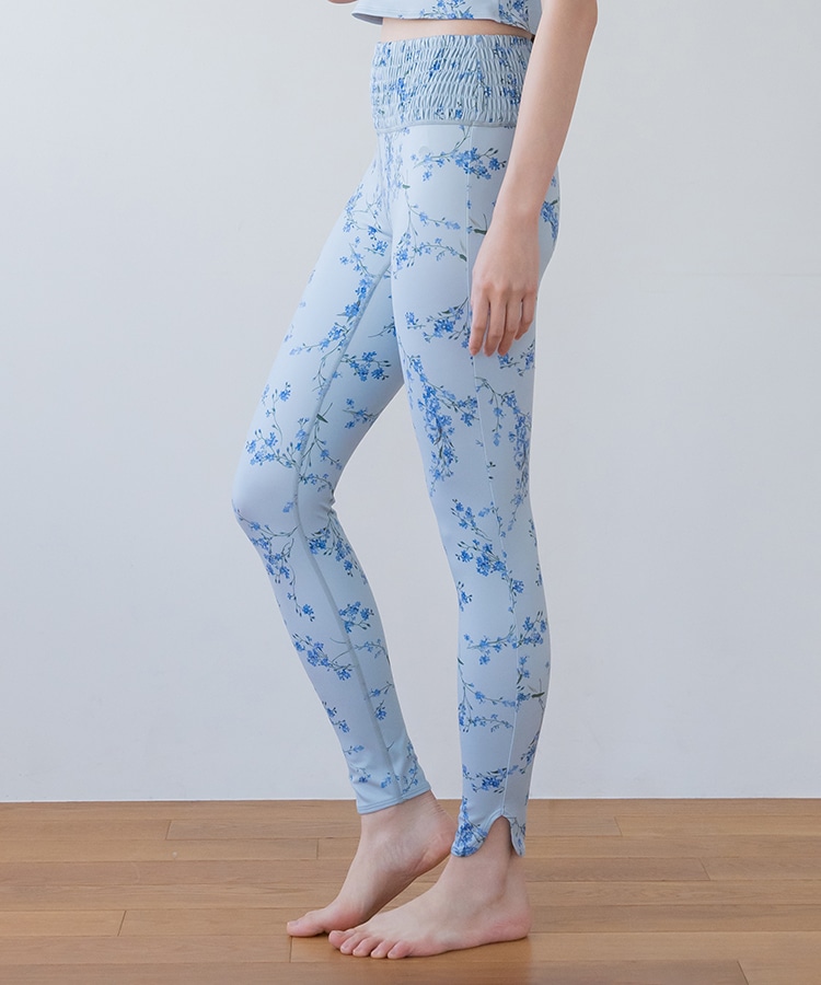SUKALA】スプリングフラワーシャーリングレギンス(S・Mサイズ 忘れな草