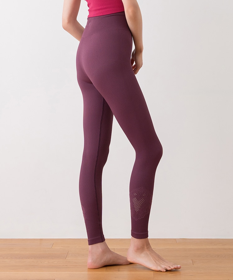 SUKALA】アクティブデイジーレギンス(Lサイズ ブラウン・ワイン