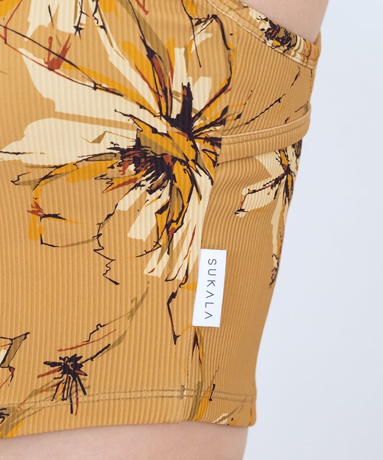 SUKALA】リブBigフラワープリントショートタンクトップ(S・M・Lサイズ