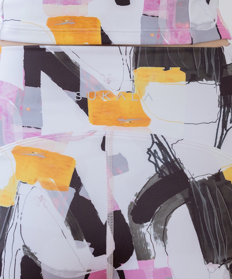 SUKALA】ミックスプリントレギンス(XS・S・M・Lサイズ ブルーミックス