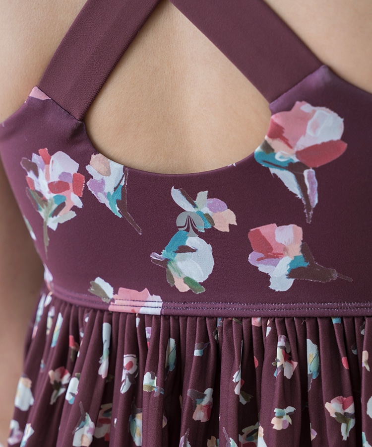 SUKALA】ローズプリントプリーツタンクトップ(XS・S・M・L・LLサイズ