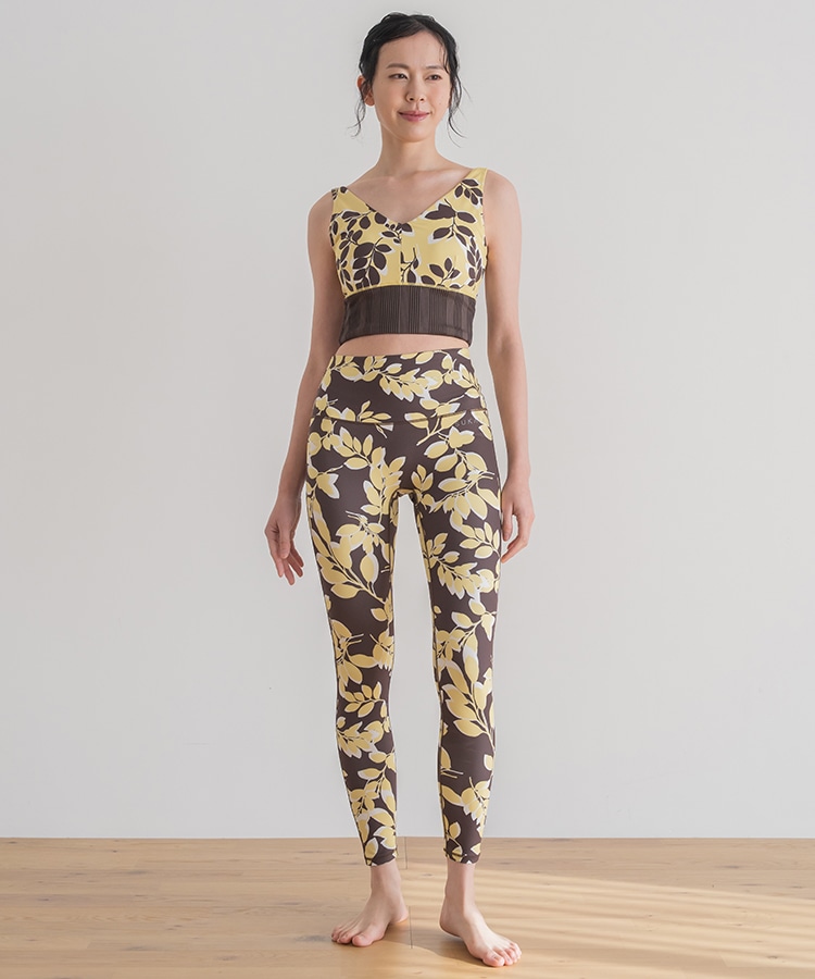 新品未開封【SUKALA】ボタニカルシャーリングレギンス L イエロー 新品