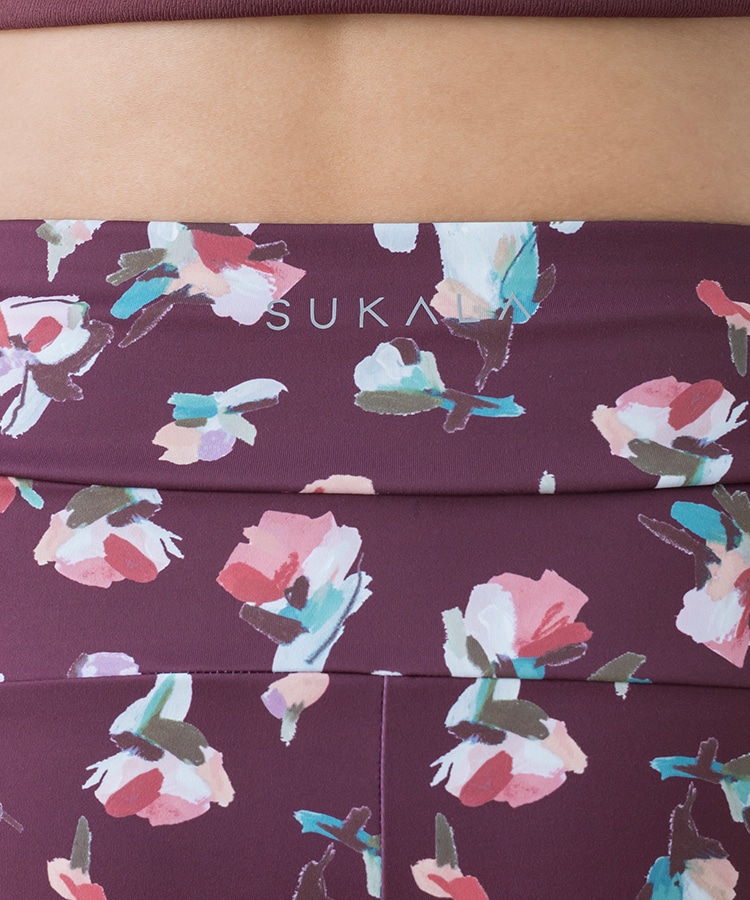 SUKALA】ローズプリントジョガーパンツ(L・LLサイズ ライラック