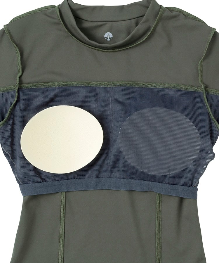 SUKALA】カップ付きミニハイネックTee(Sサイズ ボルドー・ホワイト