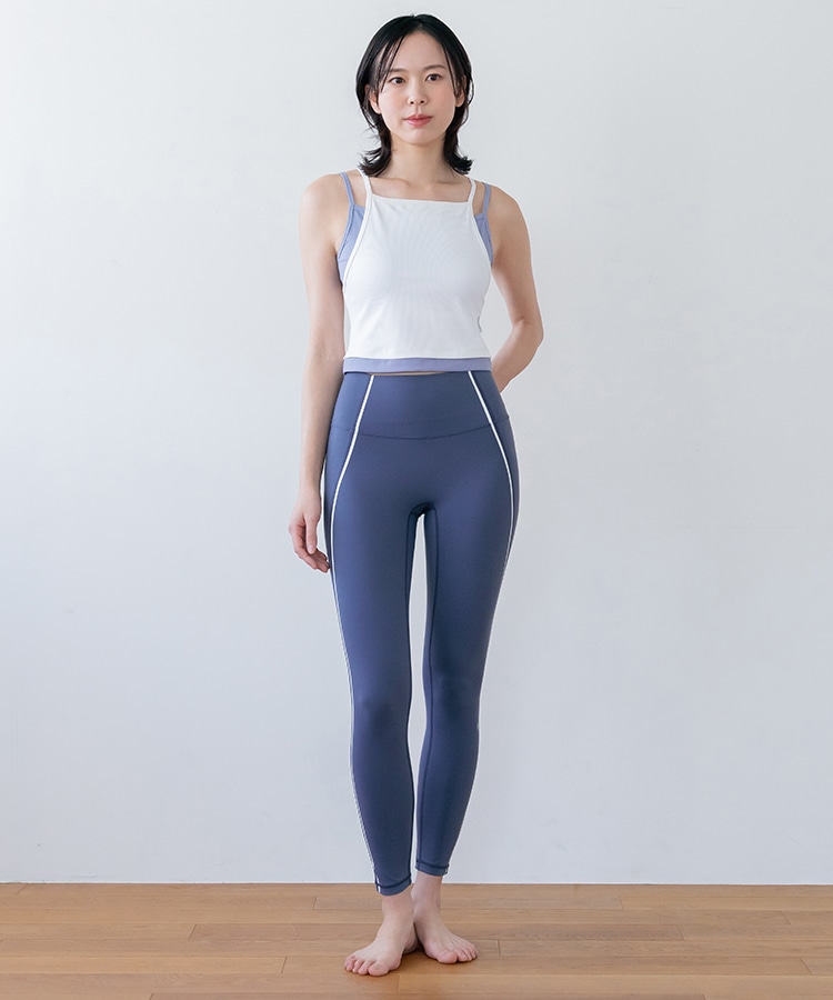 SUKALA】リブコンビショートタンクトップ(Lサイズ スモークオレンジ