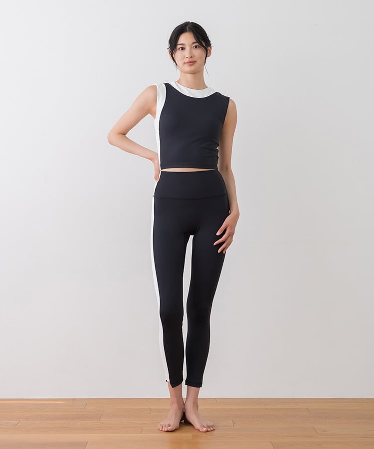 SUKALA】バイカラーアシンメトリーレギンス(XS・Sサイズ ワイン