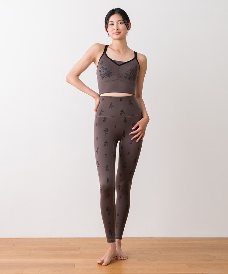 SUKALA フラワーブーケレギンス ブラウン SUKALA フラワーブーケ