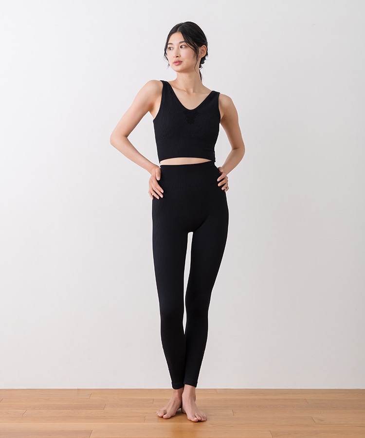 SUKALA】アクティブデイジーレギンス(Lサイズ ブラウン・ワイン