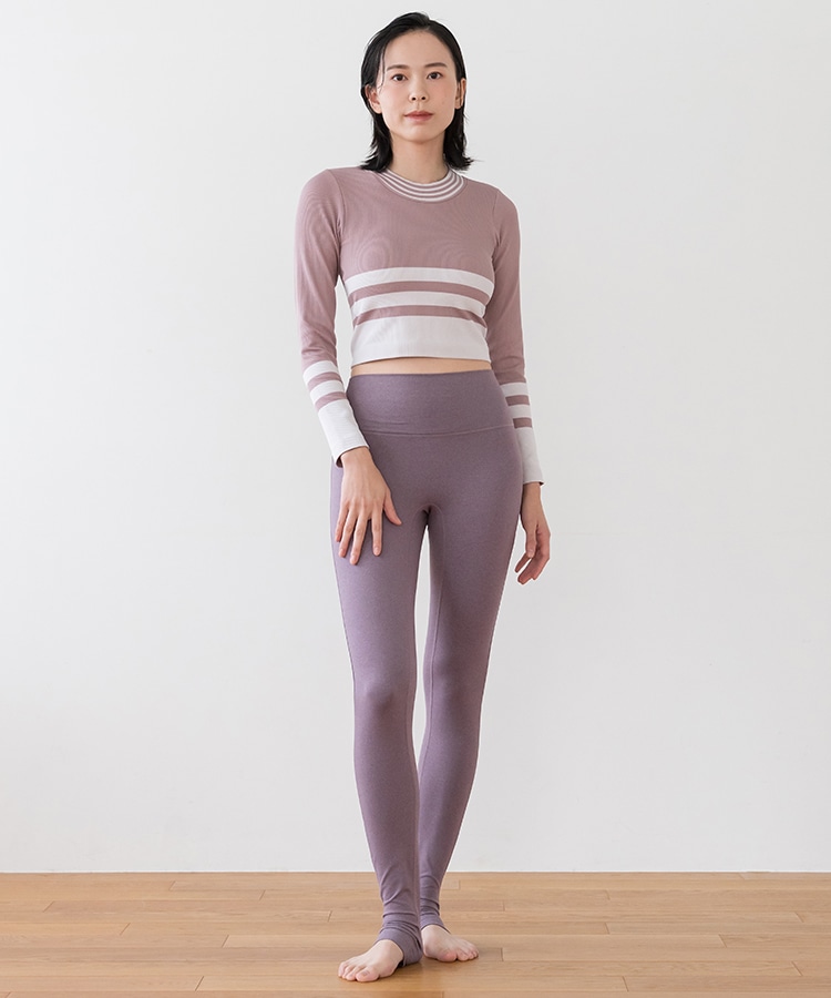 SUKALA】カップ付きボーダーニットロングスリーブトップス(Sサイズ