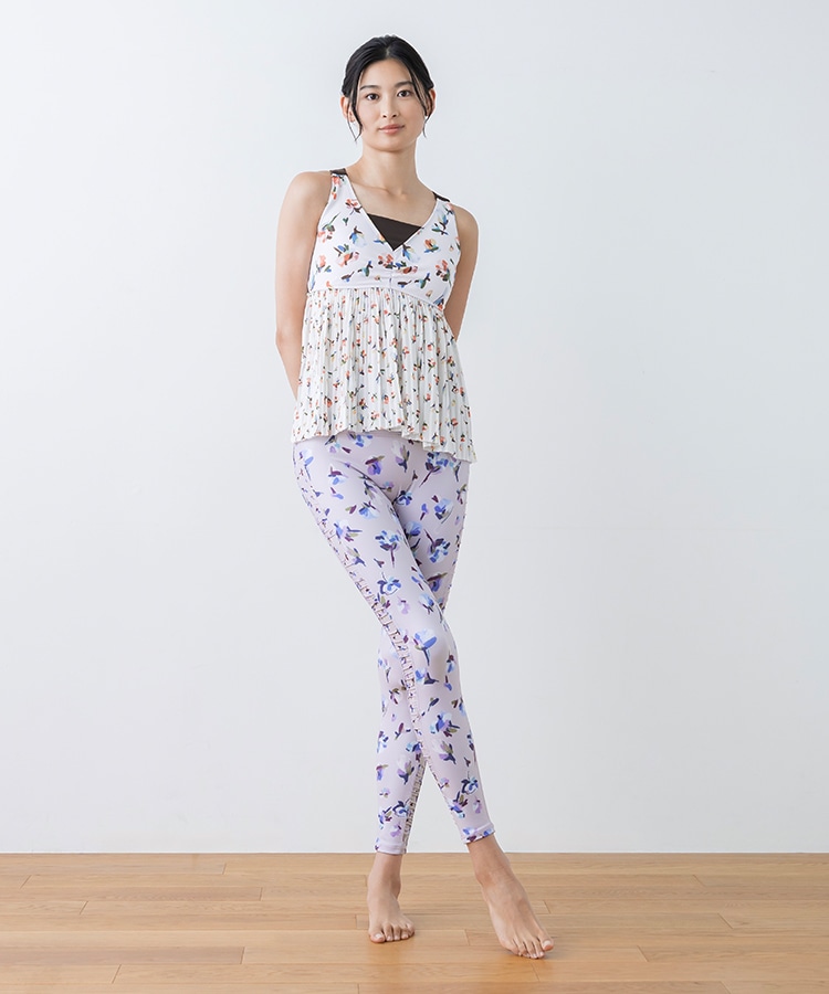 SUKALA】ローズプリントプリーツタンクトップ(XS・S・M・L・LLサイズ