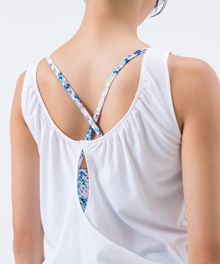 SUKALA】フロントギャザータンクトップ付きトリプルセットアップ(XS・L