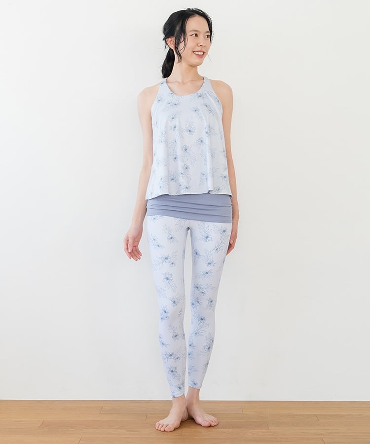 SUKALA】フラワープリントカバータンクトップ(Sサイズ ピンクブラウン