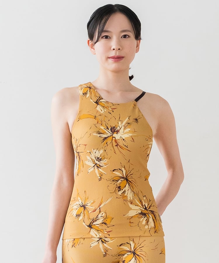 SUKALA】リブBigフラワープリントタンクトップ(XS・S・Mサイズ