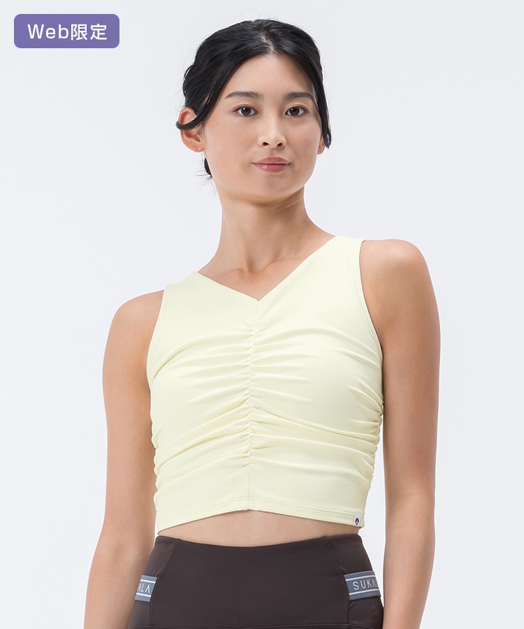 SUKALA】アメリカンスリーブギャザータンクトップ(XS・S・M・Lサイズ