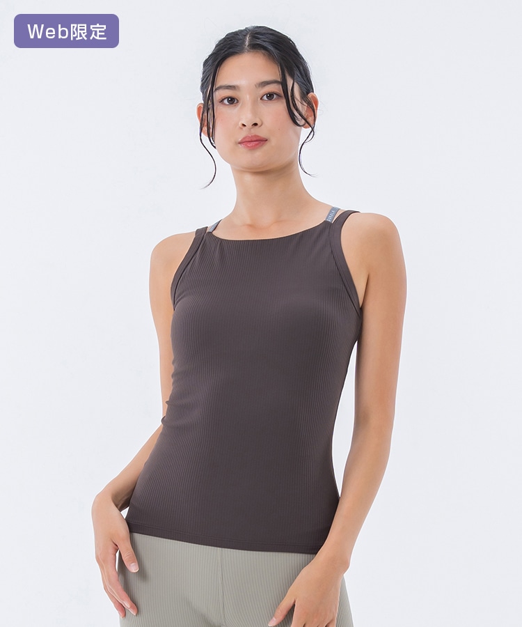 SUKALA】ダブルストラップリブロゴタンクトップ(XS・S・Mサイズ