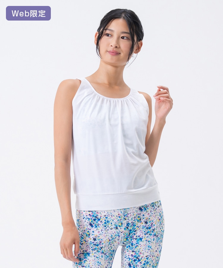 SUKALA】フロントギャザータンクトップ付きトリプルセットアップ(XS・L