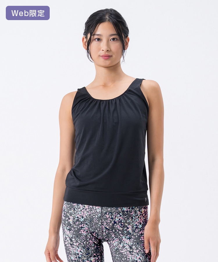 SUKALA】フロントギャザータンクトップ付きトリプルセットアップ(XS・L