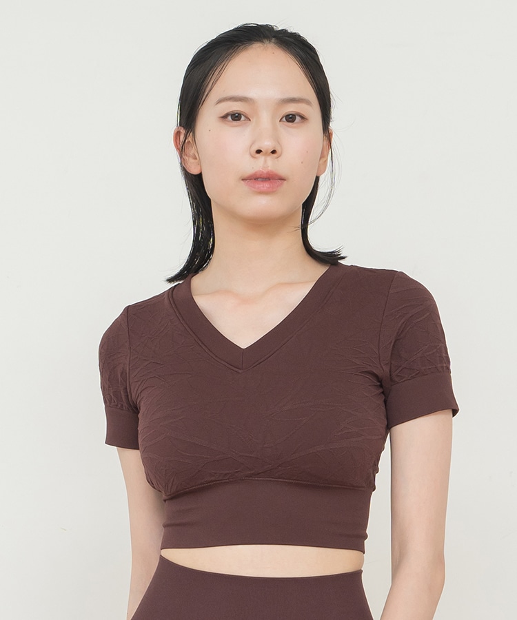 SUKALA】ヨガウェア/ジオメトリックショートスリーブトップスSUKALA