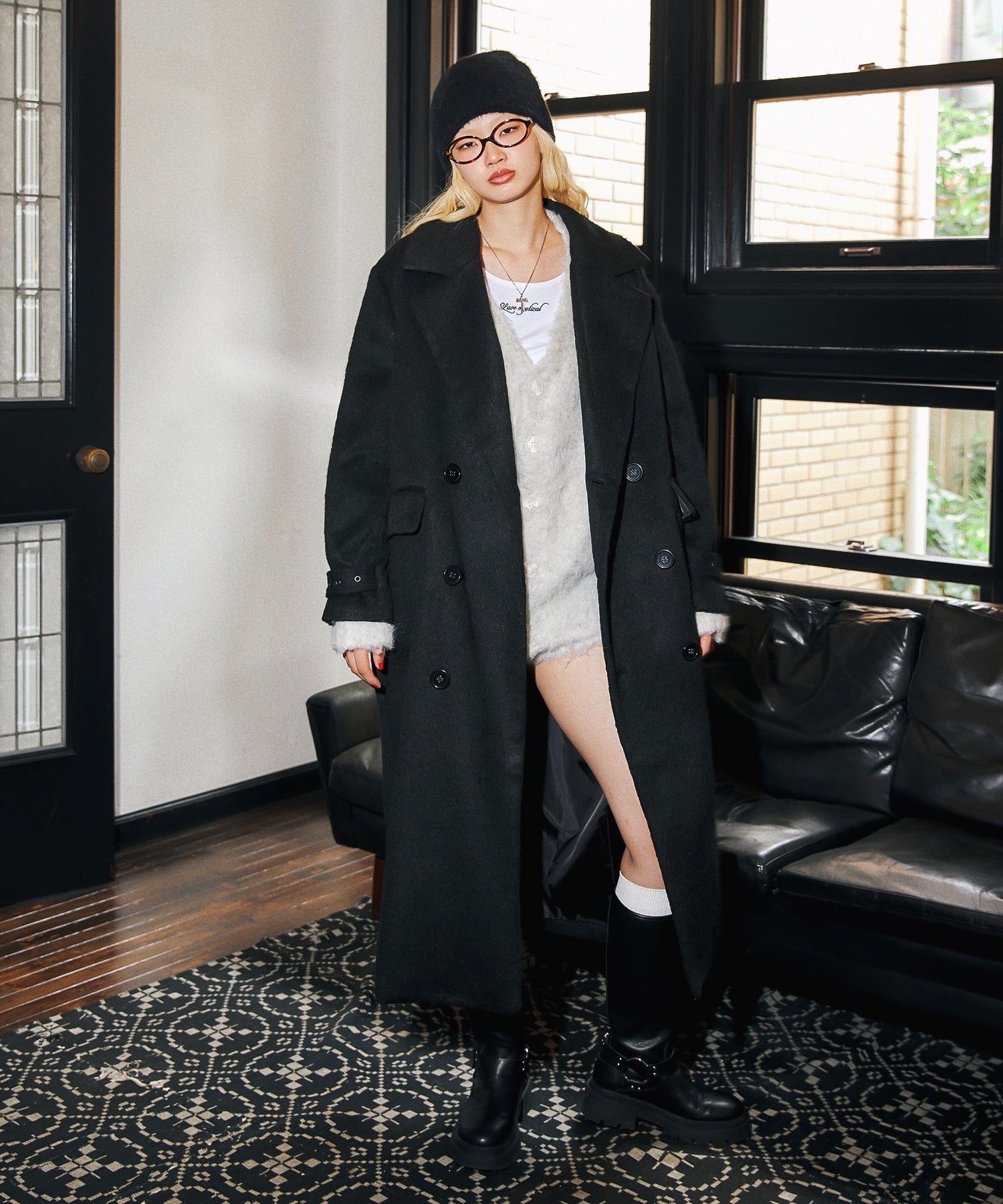 スタンドカラーシャギーロングコート｜ACLENT（アクレント）