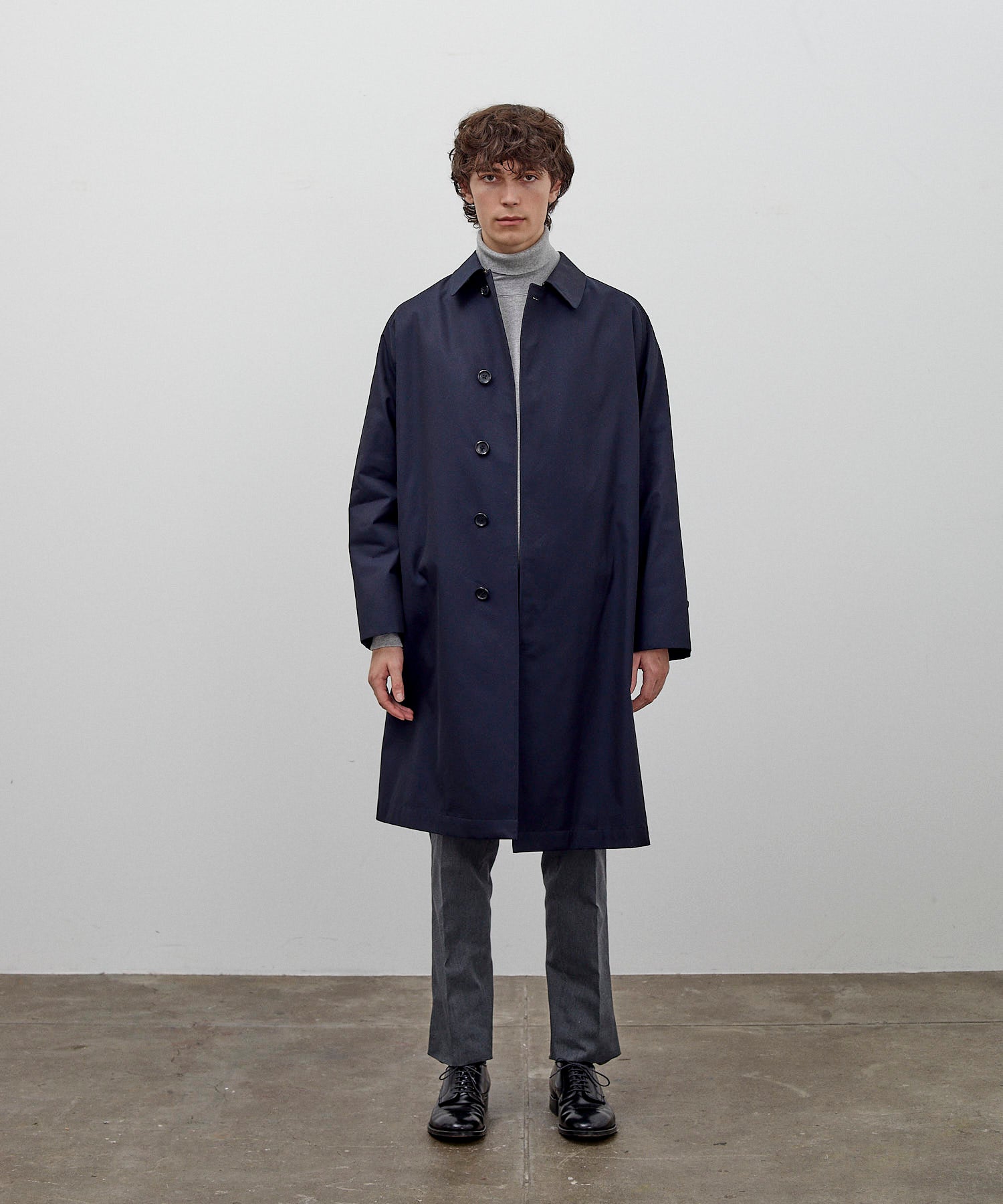 SINGLE RAGLAN COAT 1 / GABARDINE NAVY – ANATOMICA OFFICIAL ONLINE