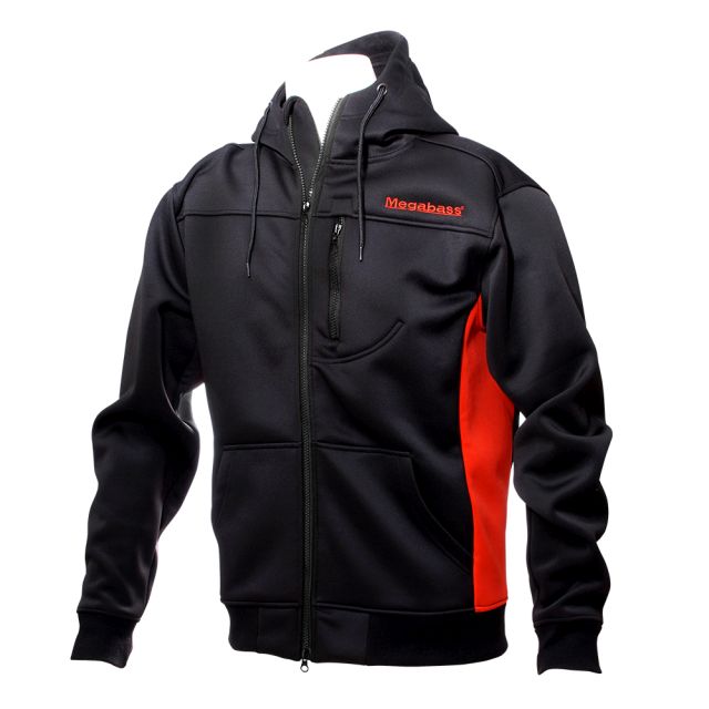 メガバス ハイブリッドフーディー (HYBRID HOODY) ブラック/レッド(M