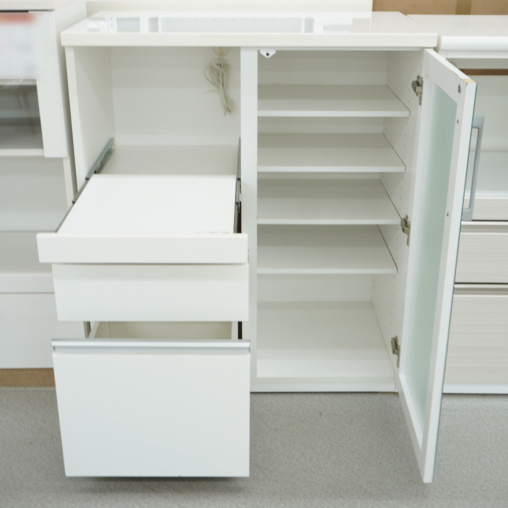 NITORI (ニトリ) 家具 キッチンカウンター レンジボード 食器棚 ガラス