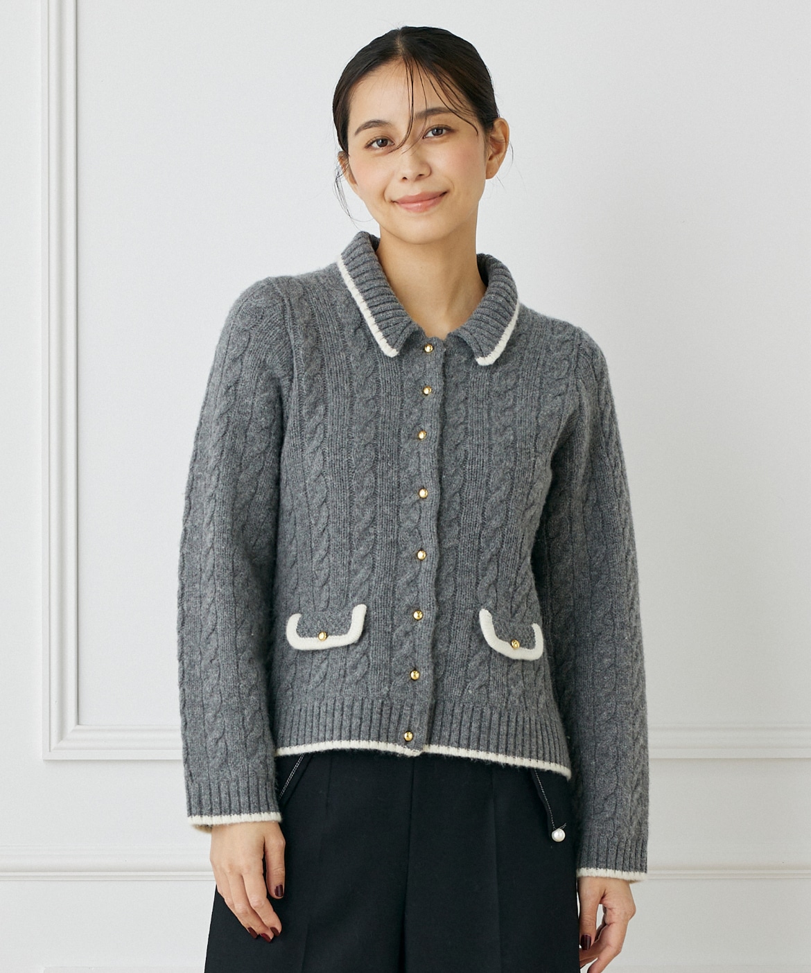 衿付きケーブルカーディガン｜Maglie le cassetto（マーリエ ル