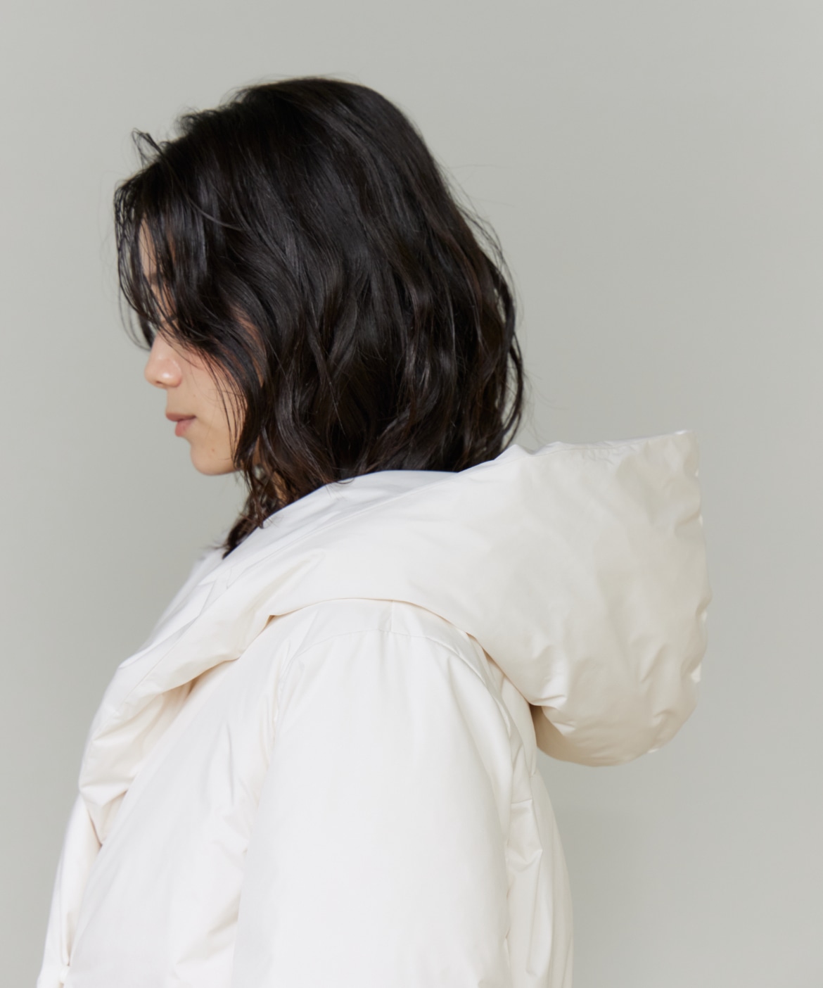 ショート丈 ショールカラーフードダウンコート｜INED（イネド