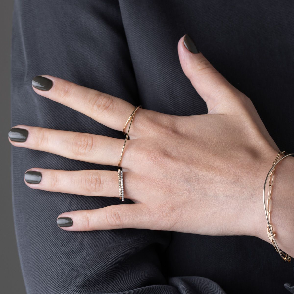 K18 ALL ABOUT BASICS ダブル フィンガー リング