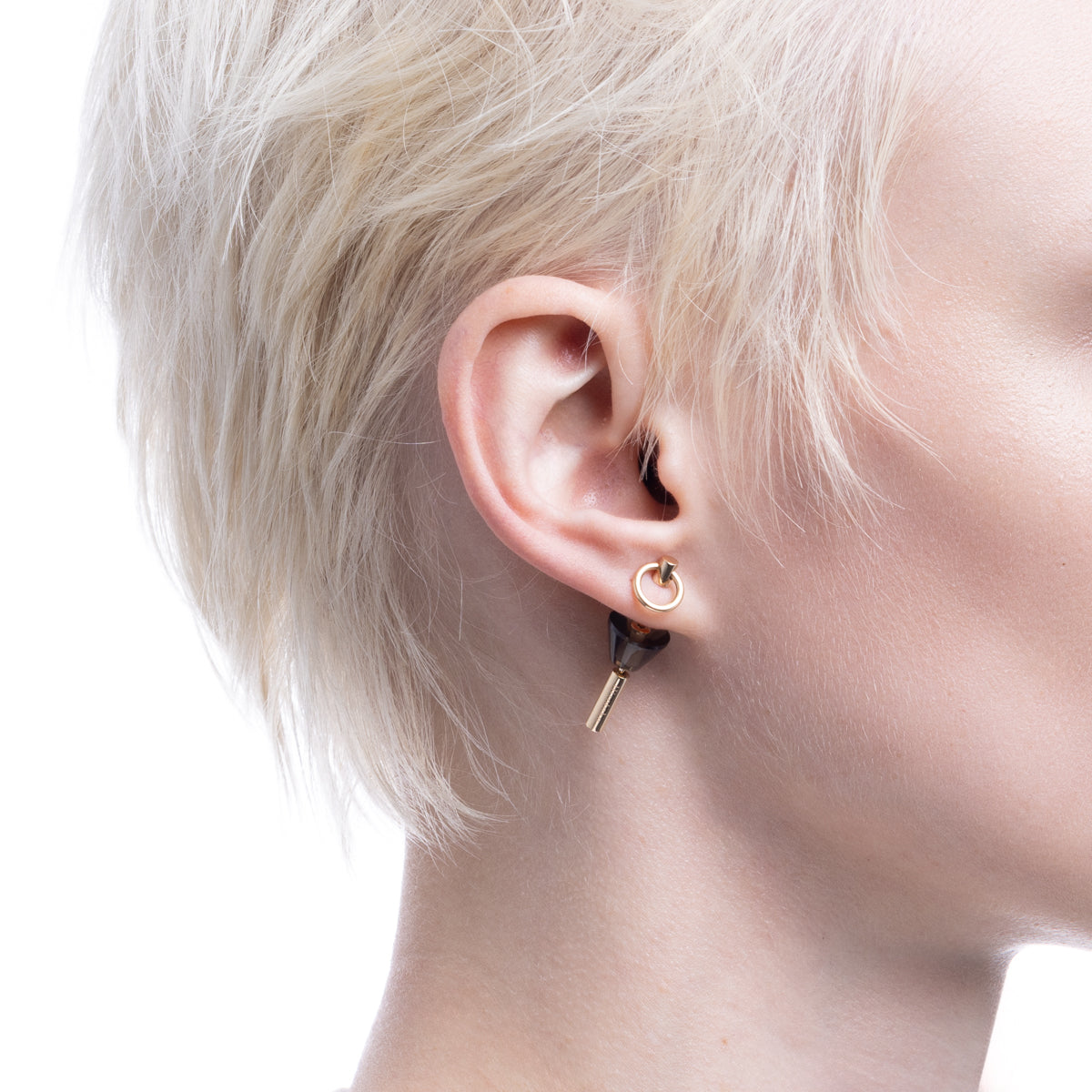 SPEAR ドアノッカー ピアス Sサイズ / スモーキークォーツ