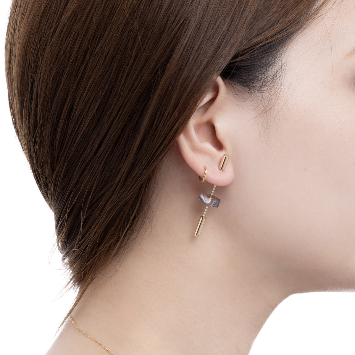 SPEAR ピアス ショート / ボツワナアゲート