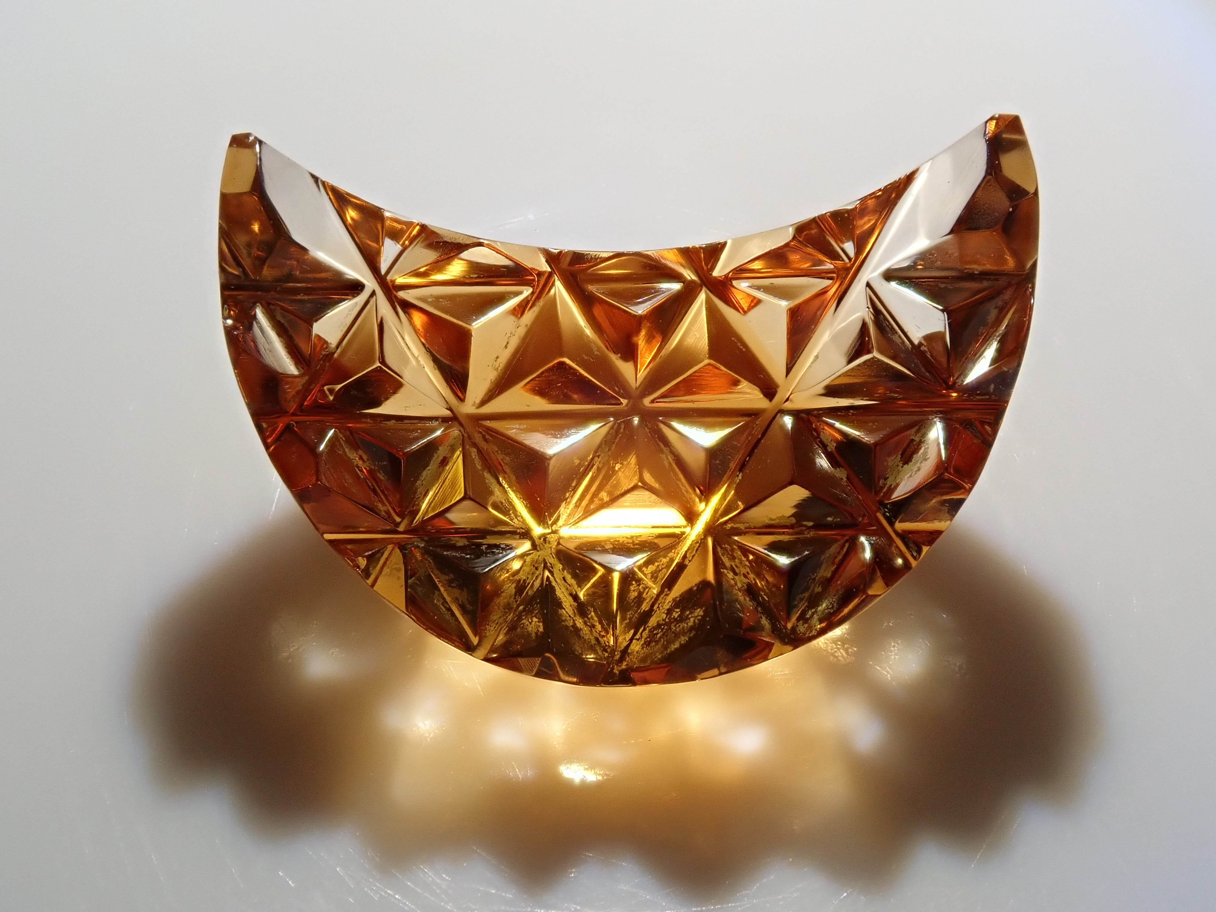 甲州貴石切子】《月型切子》シトリン 6.097ct《コラボ》ルース ワッペン