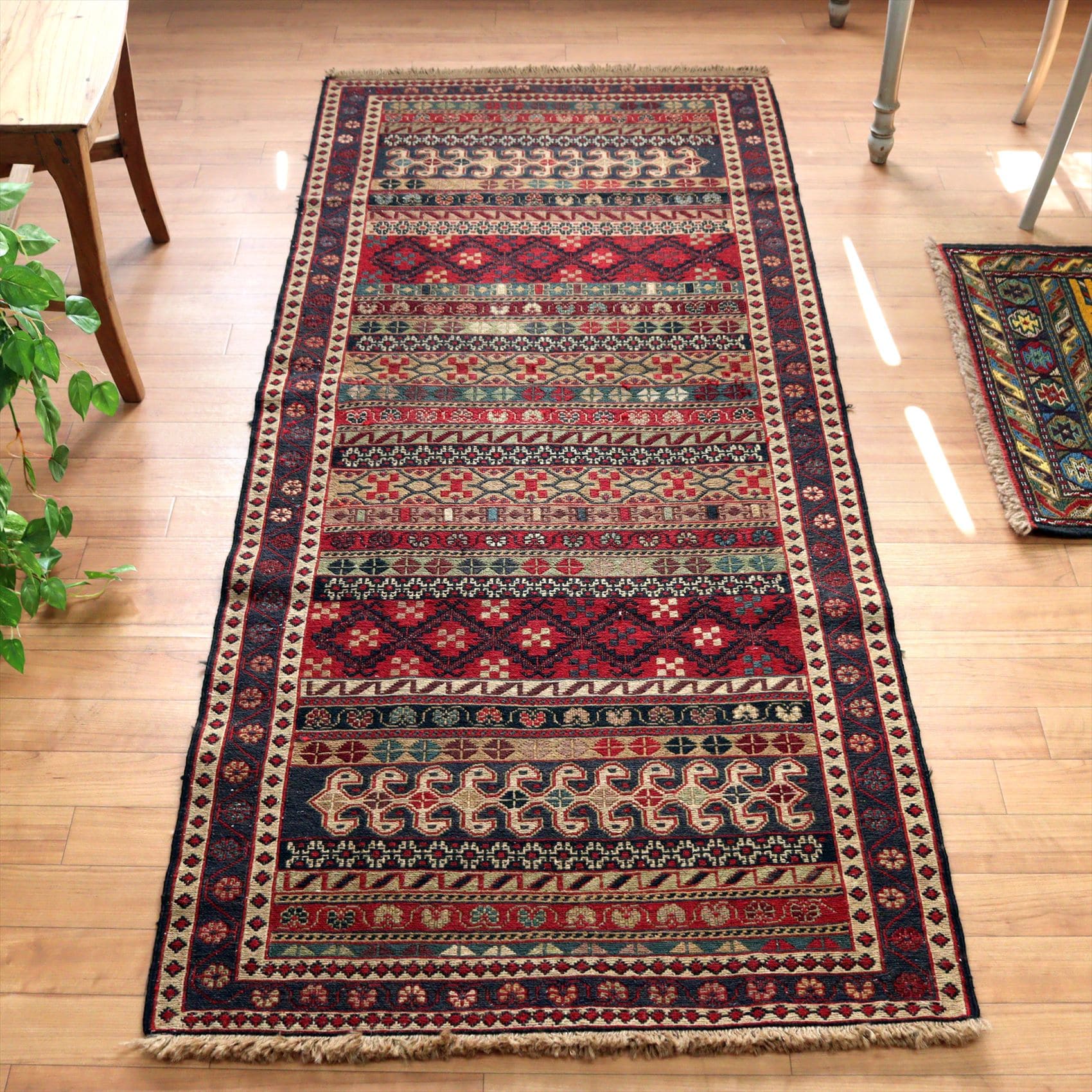 キリムスタイル / イランの手織りキリム シルジャン189×81cm スマック