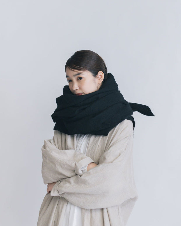 Honnete ワイドストール ウール/リネン ウォッシュドツイル ｜くらす