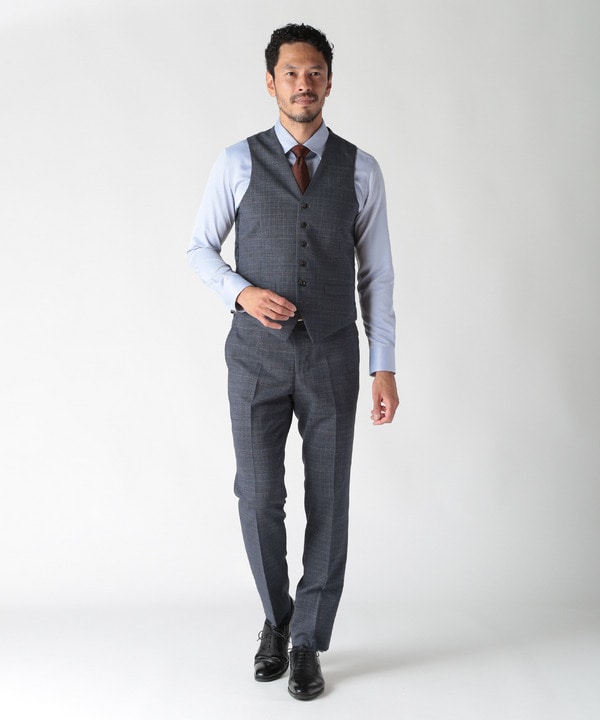 ウールメランジグレンチェックスーツ＜セットアップ＞｜メンズ