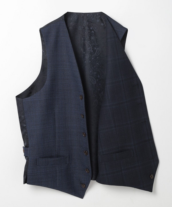 ACTIVE TAILOR】ミックスヤーンリバーシブルチェックベスト｜メンズ