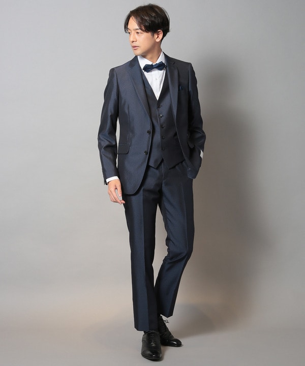 ブライトナローストライプスーツセットアップ（同素材ベストあり