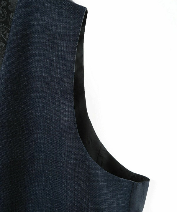 ミックスヤーンブッチャーチェックリバーシブルベスト｜メンズ