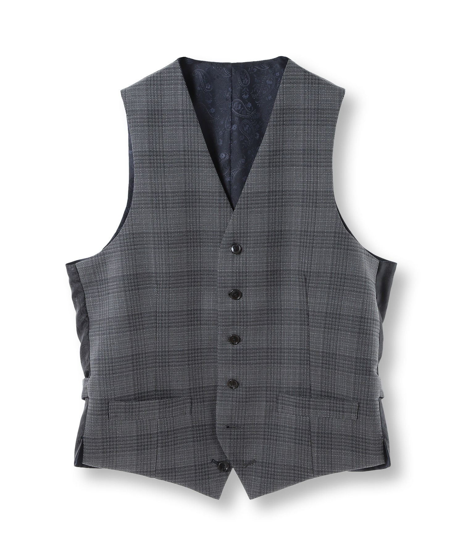 ミックスヤーンブッチャーチェックリバーシブルベスト｜メンズ