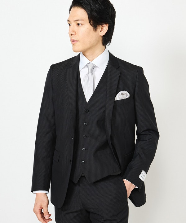 NARROW TWブライトストライプスーツ/別売りベストあり/2ピースビジネス