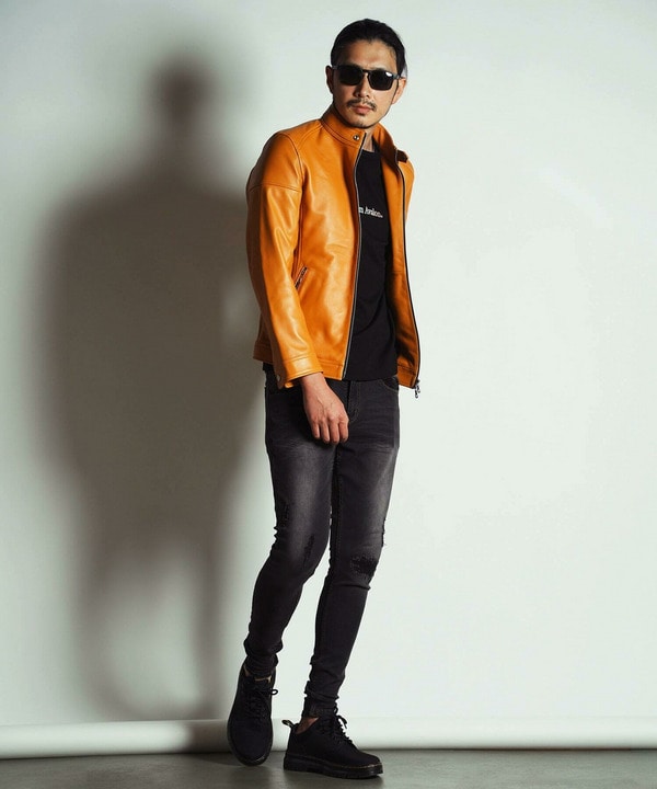 SHEEP LEATHER/シープレザー シングルライダースジャケット｜メンズ