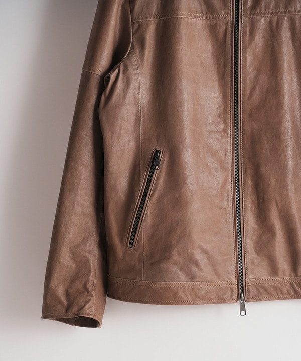 ラムベジタブルレザーシングルライダース｜メンズファッション通販