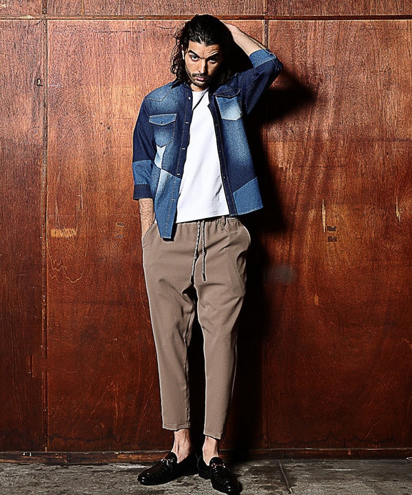 セットアップ対応】ジョーゼットサルエルパンツ｜メンズファッション