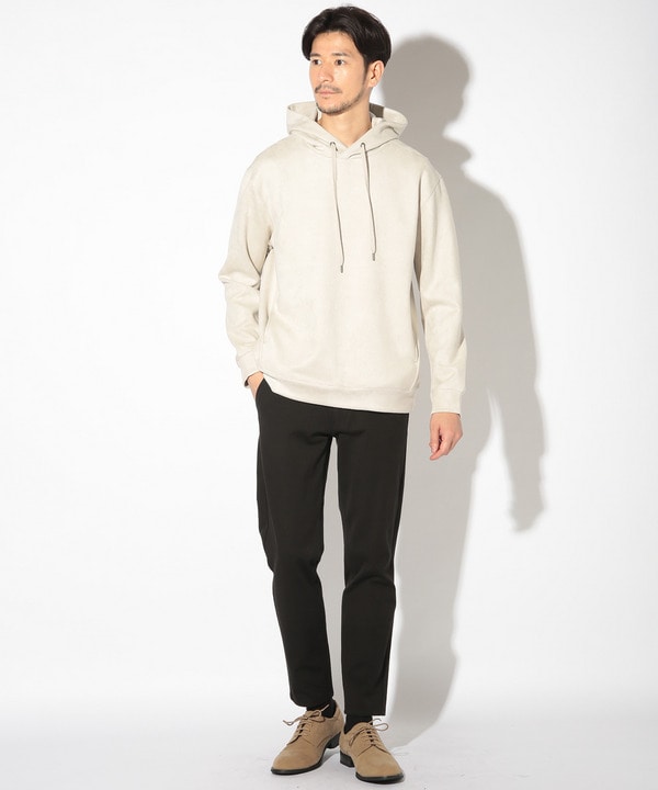 ストレッチフェイクスエードポンチパーカー｜メンズファッション通販